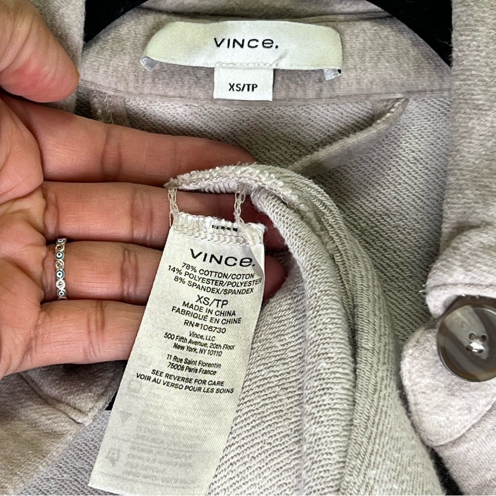 VINCE Womens oversized soft shirt tan jacket shacket size XS - Picture 13 of 13